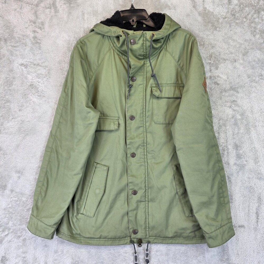 ONeill Jacket Mens Medium Green Hooded Adventure Series Hyperdry Parka Coat